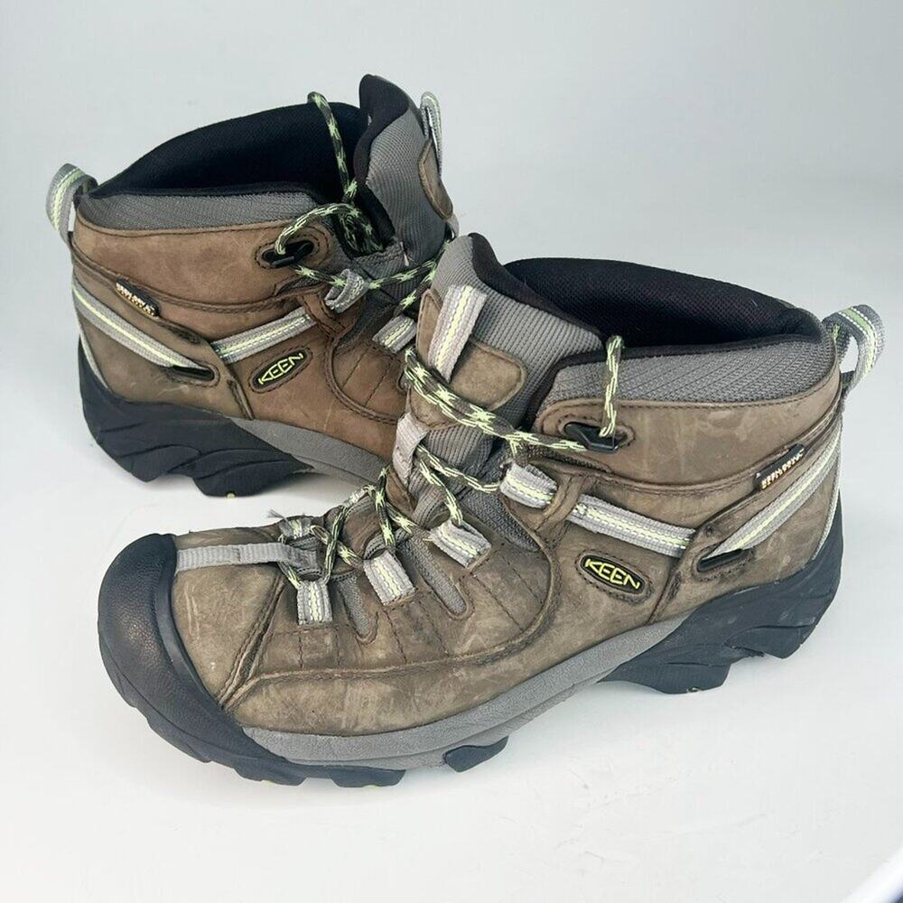 Keen Targhee II Mid Waterproof Leather Hiking Boots Brown Black Women 9
